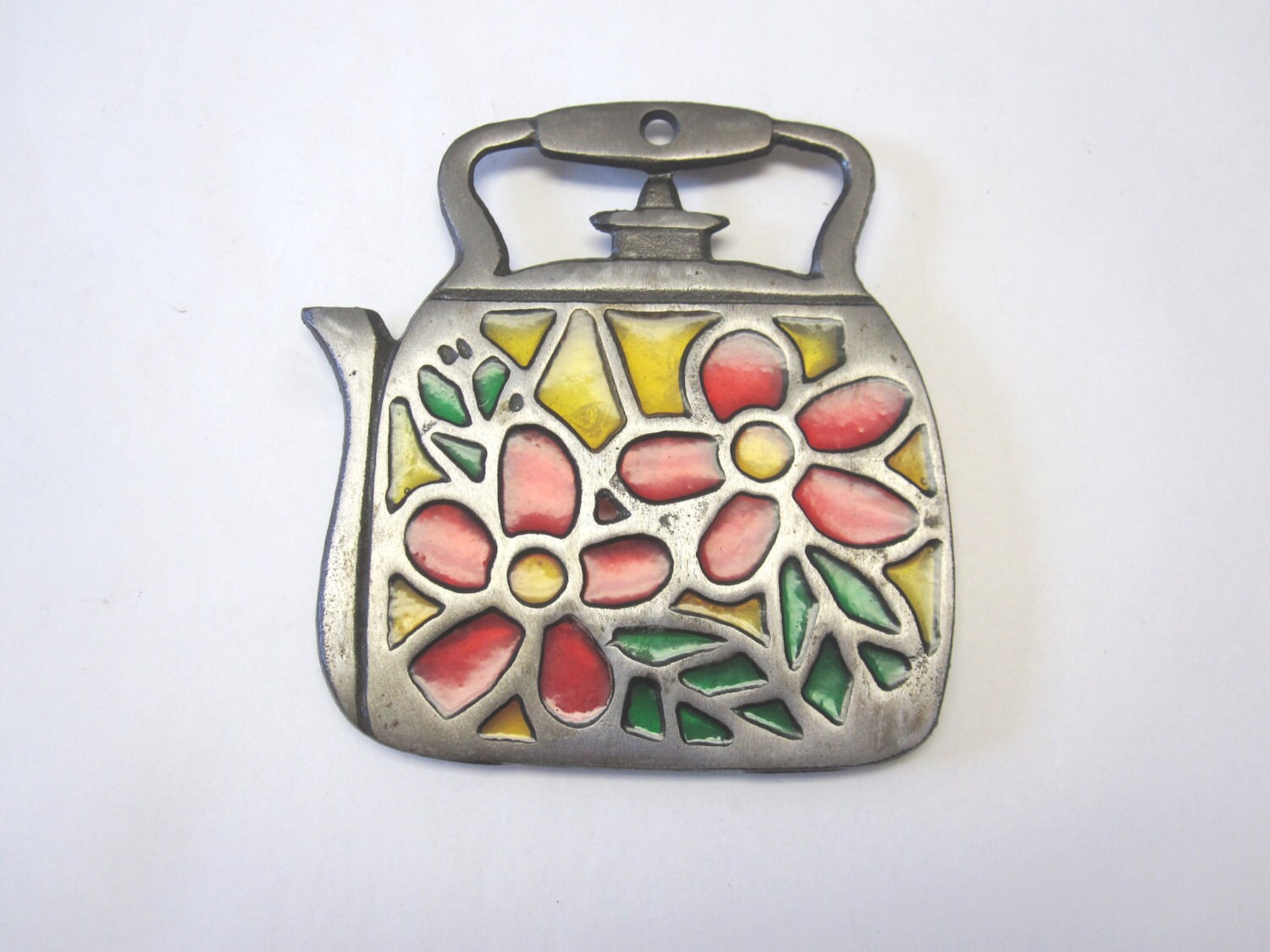 Kitchen Trivet Teapot Stained Glass Look Etsy