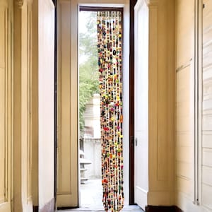 Wooden Beads Curtain, Beaded curtain, String curtain, Multicolored Curtain, Boho Curtain Strands