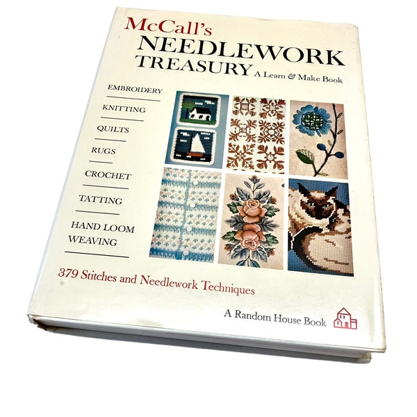 1960's Vintage Needlecraft Book McCall's Needlework Treasury Tatting Rug Weaving Quilting Much More Illustrated w Instructions