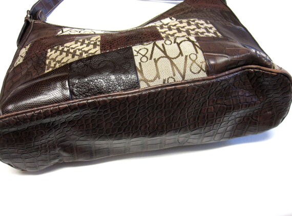 Brown Patchwork Purse Handbag - image 3