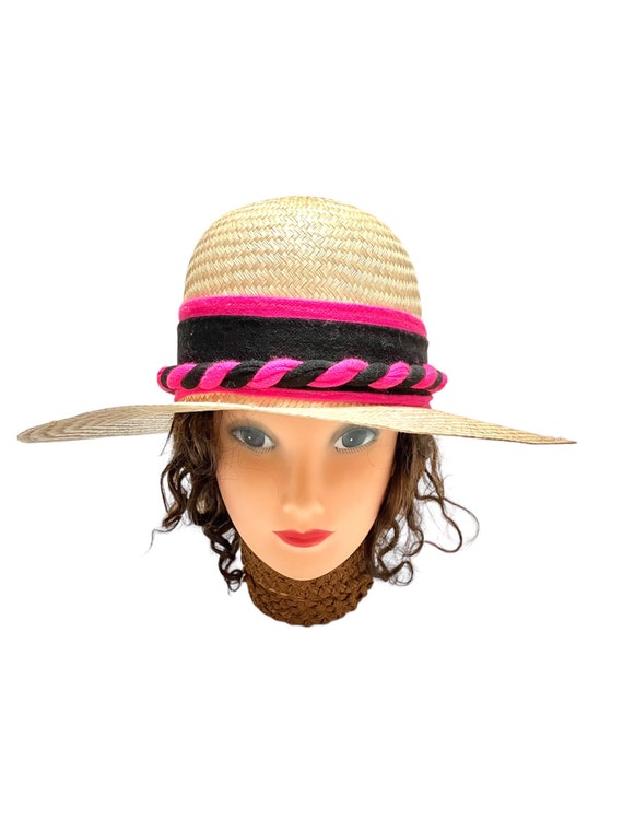 Sun Hat Wide Brim Hat Natural Straw Hat Millinery… - image 1
