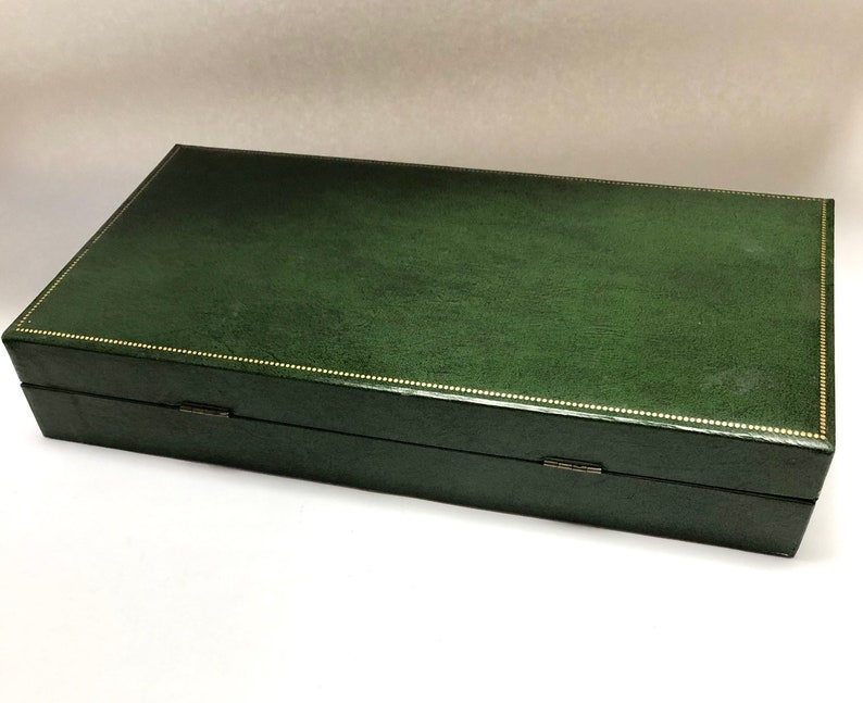 Vintage Large Green Jewelry Box Etsy