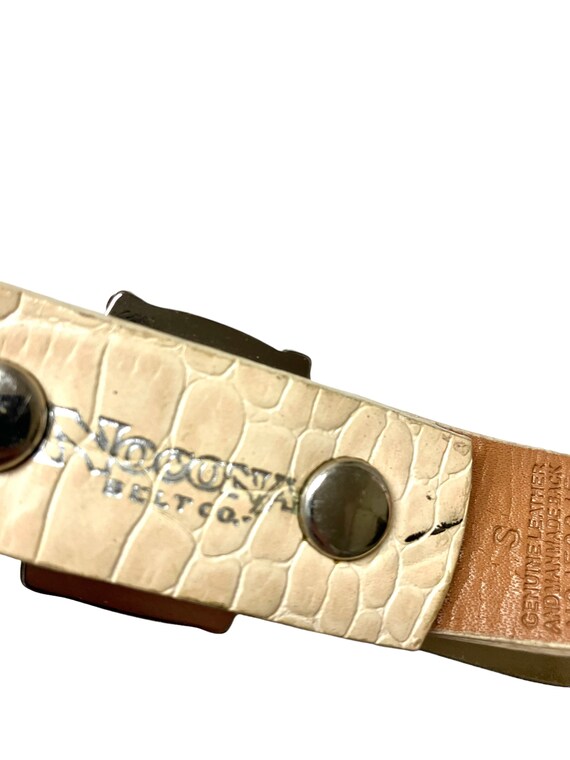 Nocona Rhinestone Western Leather Belt 90's Vinta… - image 4