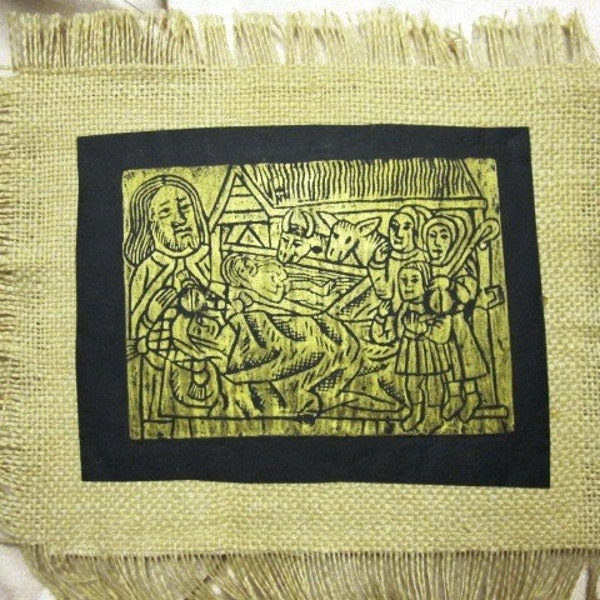 Adoration of the Shepherds Rubbing Cobham St. Andrews Rare Rubbing Religious Art Christian Gift