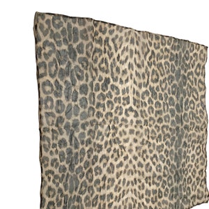 Vintage Black Brown Scarf Leopard Print 20 x 22 S5 image 4