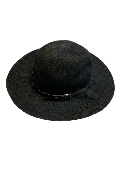 Black Wide Brimmed Hat Black Floppy Brimmed Hat B… - image 4