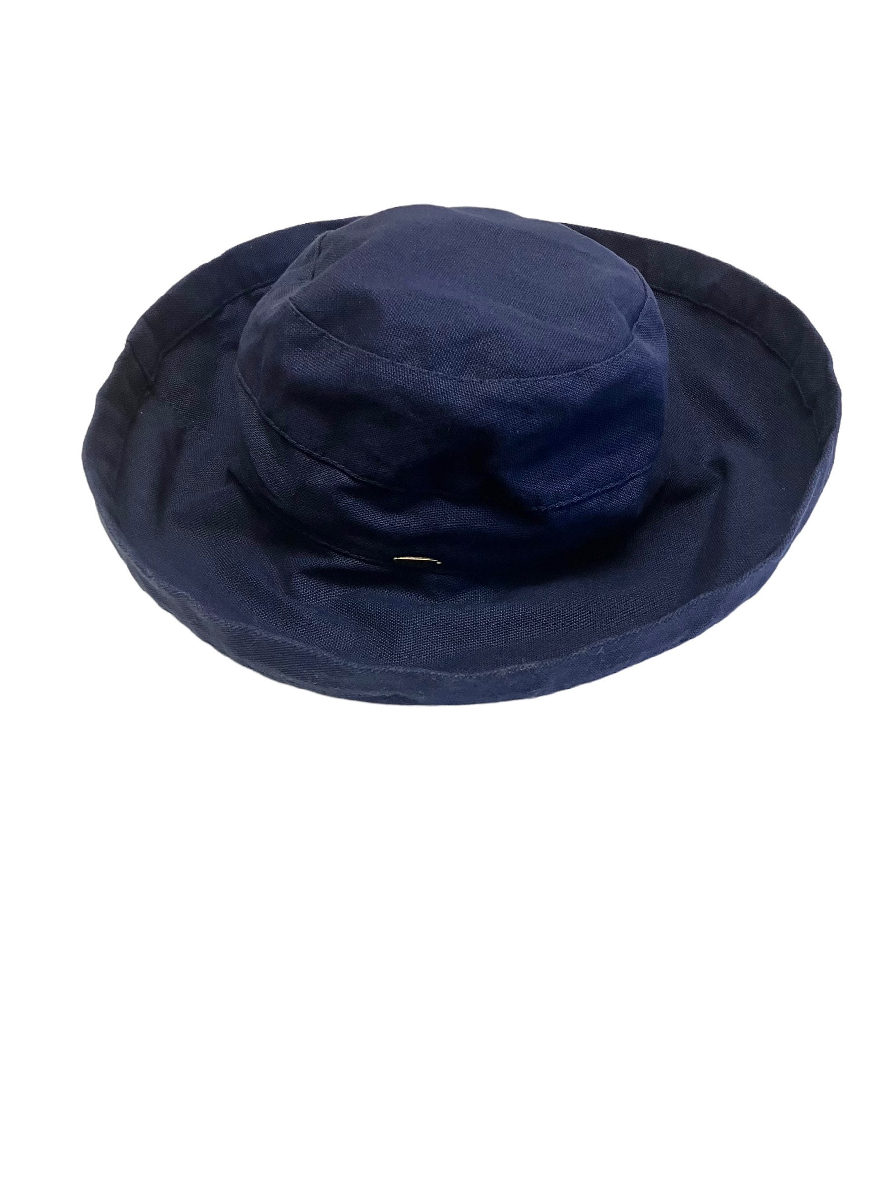 Blue Bucket Beach Sun Hat Cotton Drawstring Adjustable Travel Hat