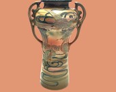 Large Vintage Mantle Vase Nippon Style Vase Double Handle Urn Vase Moriage Mantle Vase Statement Vase 2