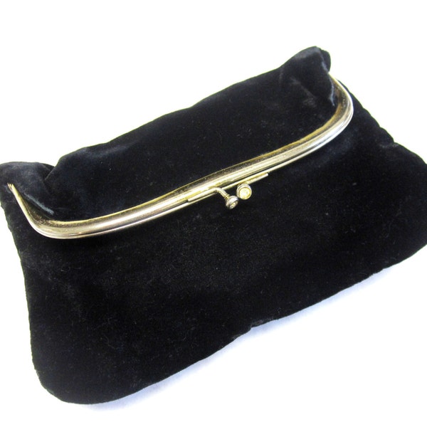 Elegant Black Velvet Evening Clutch Purse