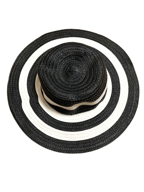 Black And White Floppy Brim Hat Wide Brimmed Hat