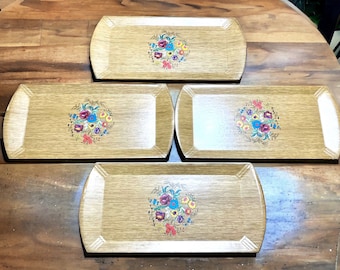 Hasko Lap Tray Floral Design Set of 4