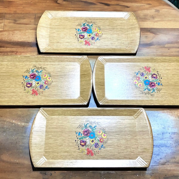 Hasko Lap Tray Floral Design Set of 4