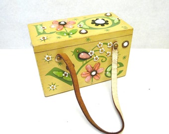 Enid Collins LOVE Wood Box Bag Collins of Texas Purse Handbag