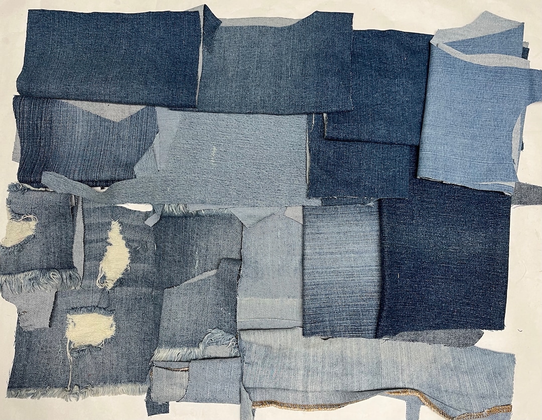 Denim Jeans Leg Panels One Pound Lot Blue Jean Repurposed for Crafts ...