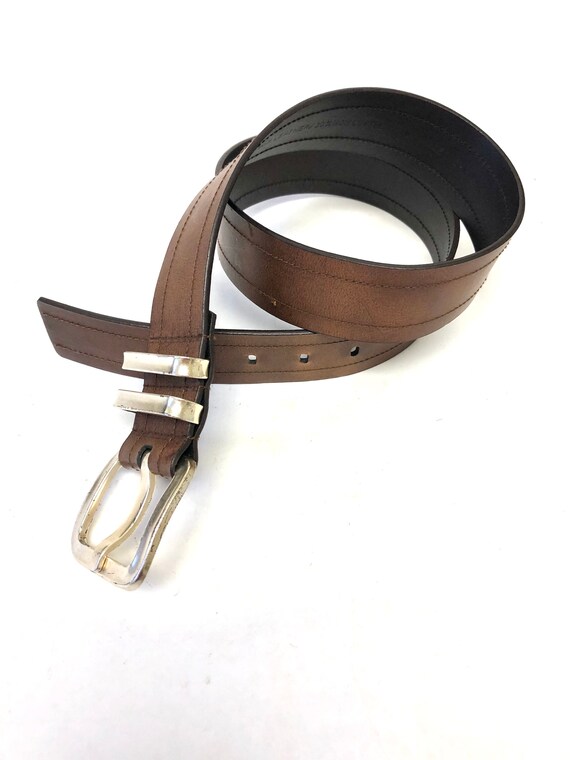 Mens Brown Leather Belt Med / Large B4