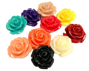 Acrylic Flower Beads Rose Beads Choose Your Color 14 mm AF3