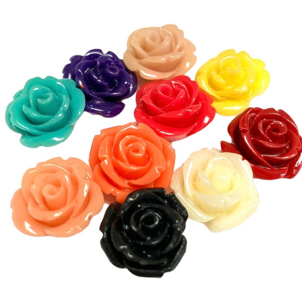 Acrylic Flower Beads Rose Beads Choose Your Color 14 mm AF3