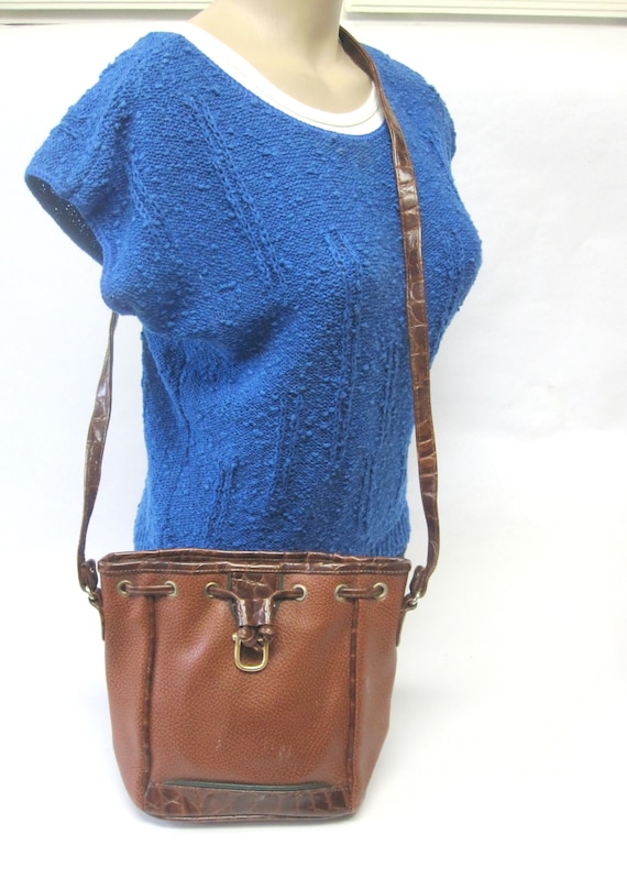 Vintage Purse fossil Bucket Purse lollipop drawstring shoulder