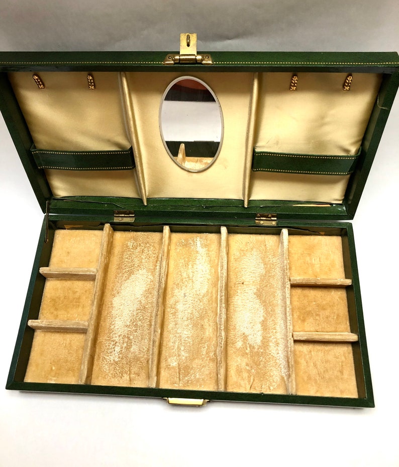 Vintage Large Green Jewelry Box
