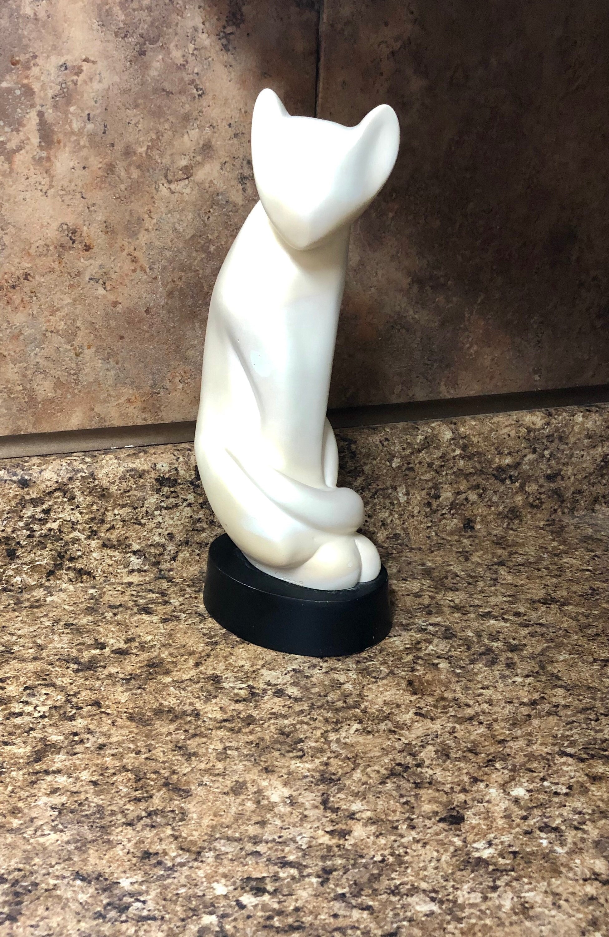 Li Ching White Cat Statue MCM 1960s Signed Modern Cat Etsy