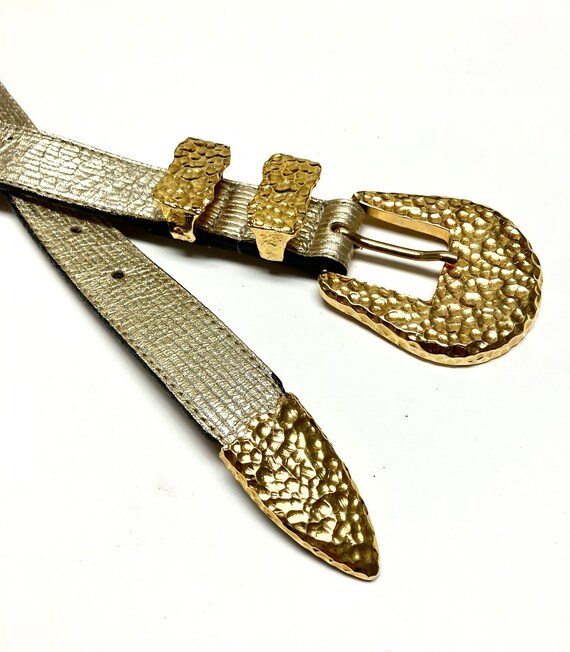 Gold Leather Belt - image 2