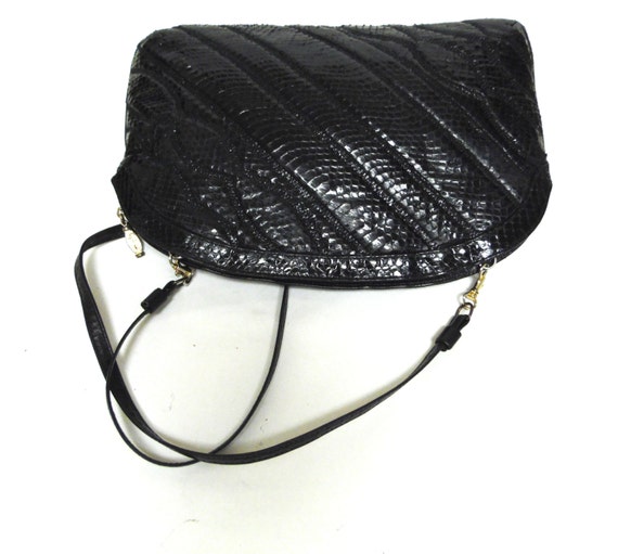 Black Snakeskin Purse Vintage Supreme Handbag Sho… - image 2