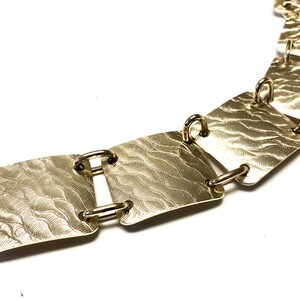 Gold Metal Belt Chain Square Brush Gold Panel Belt B8 image 3