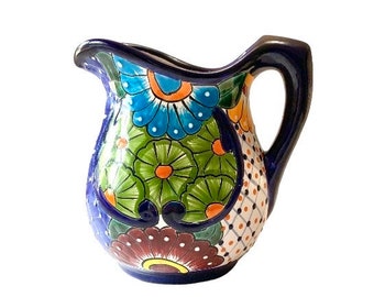 Talavera Pitcher 10 Cup Mexican Pottery