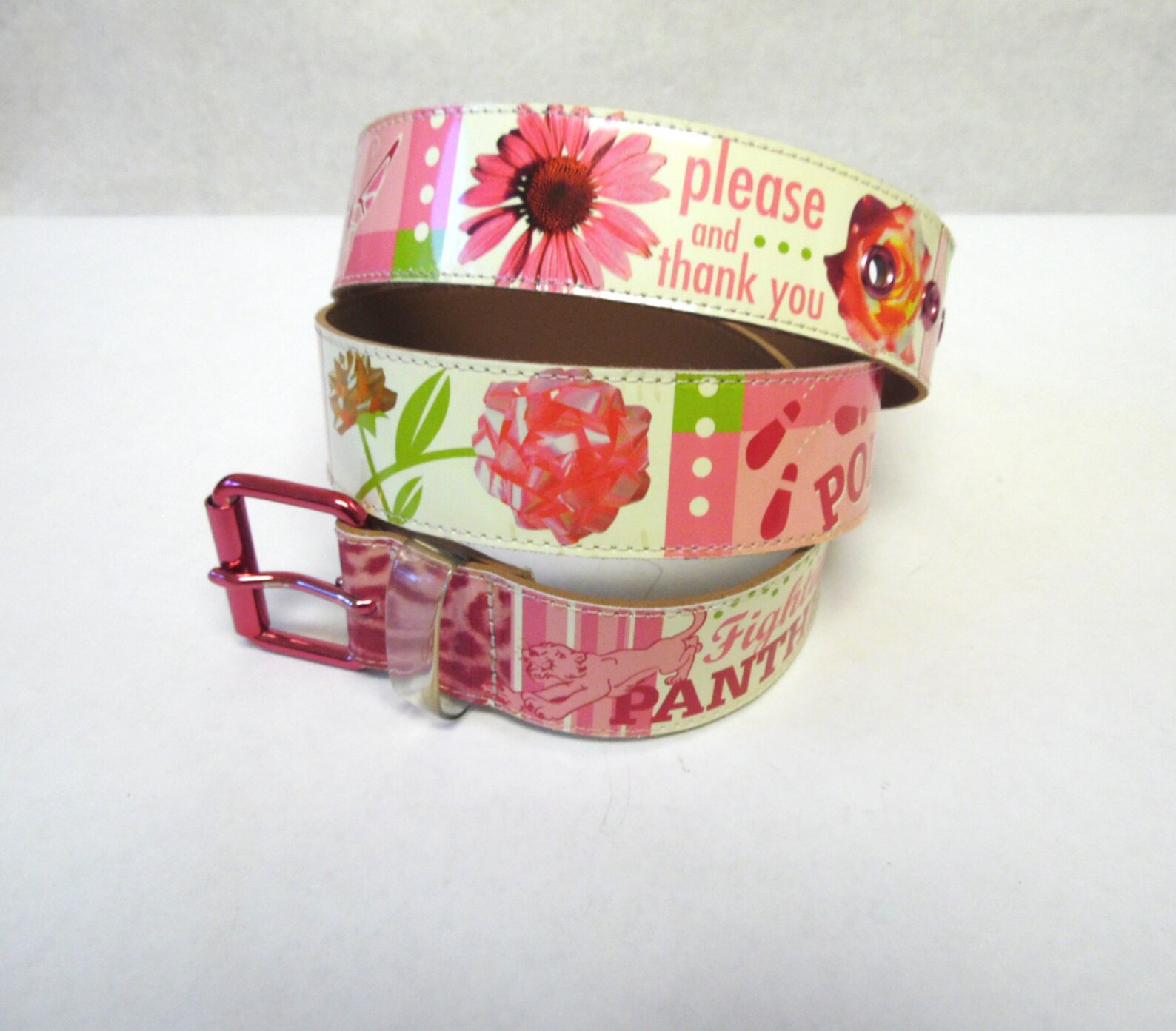 Novelty Belt Picture Graphics Pink 60s Size Large Plus Size B7 Etsy