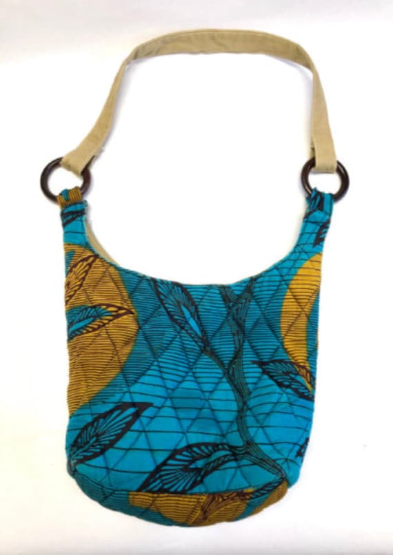 Vintage 1970's Shoulder Bag Turquoise Blue Purse Q