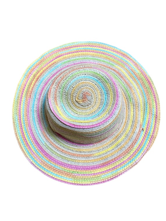 Pastel Rainbow Floppy Brim Hat Wide Brimmed Hat