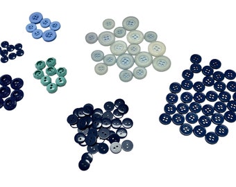 Vintage Blue Buttons Assorted Styles And Sizes