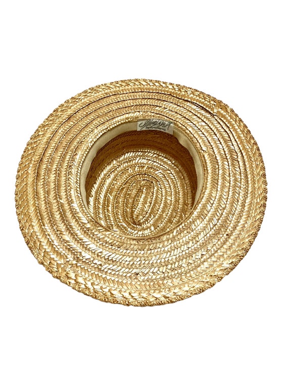 Straw Hat Sun Hat Womans Hat Wide Brim Boater Sum… - image 5