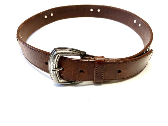 Western Heart Concho Belt Brown Leather Size M Fo… - image 3