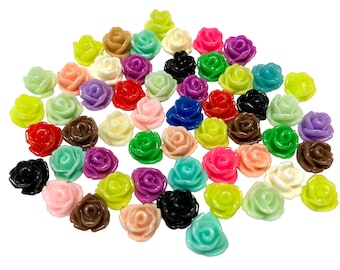 7.5 MM Flower Flatback Cabochon Choose Your Color Flowers Rose AF19