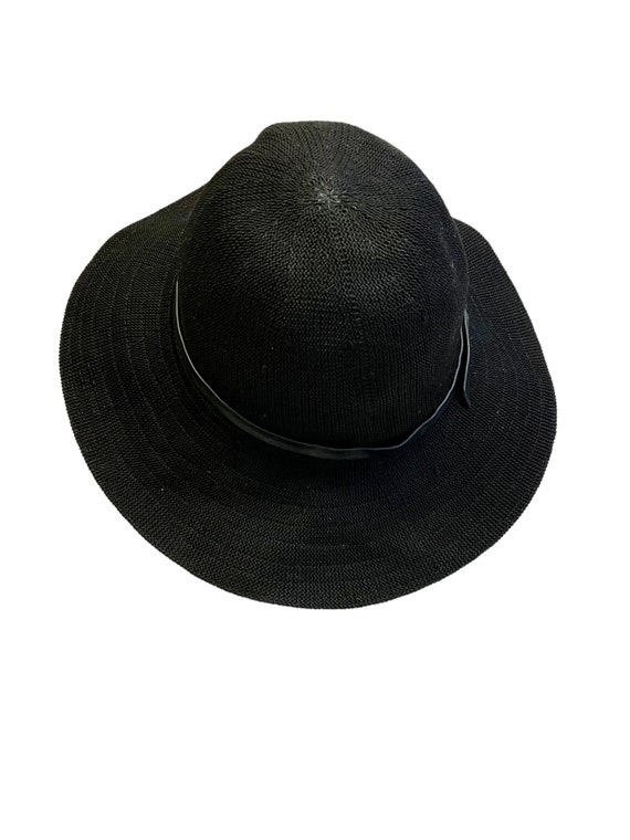 Black Wide Brimmed Hat Black Floppy Brimmed Hat B… - image 5