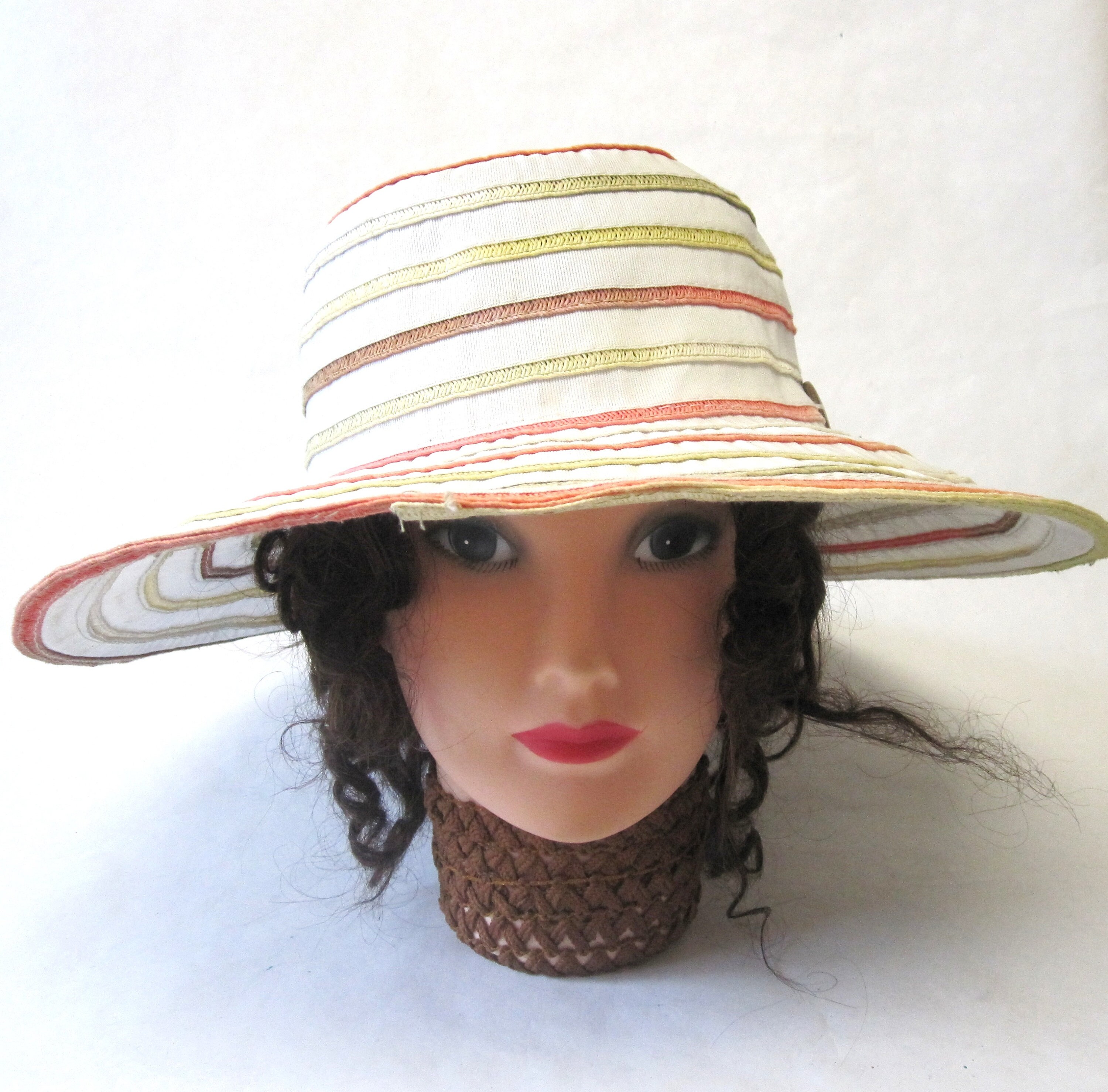 White Floppy Brim Hat Wide Brimmed 