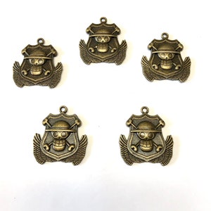 5 PC Skull Pendant Crafts ewelry Making for Halloween Day of the Dead SC20
