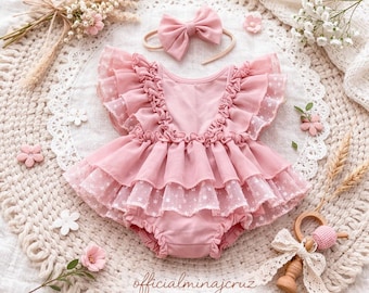 Lace Ruffle Newborn Outfit 0-1M