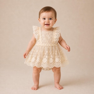 girls cream lace dress Cream Lace Toddler Dresses