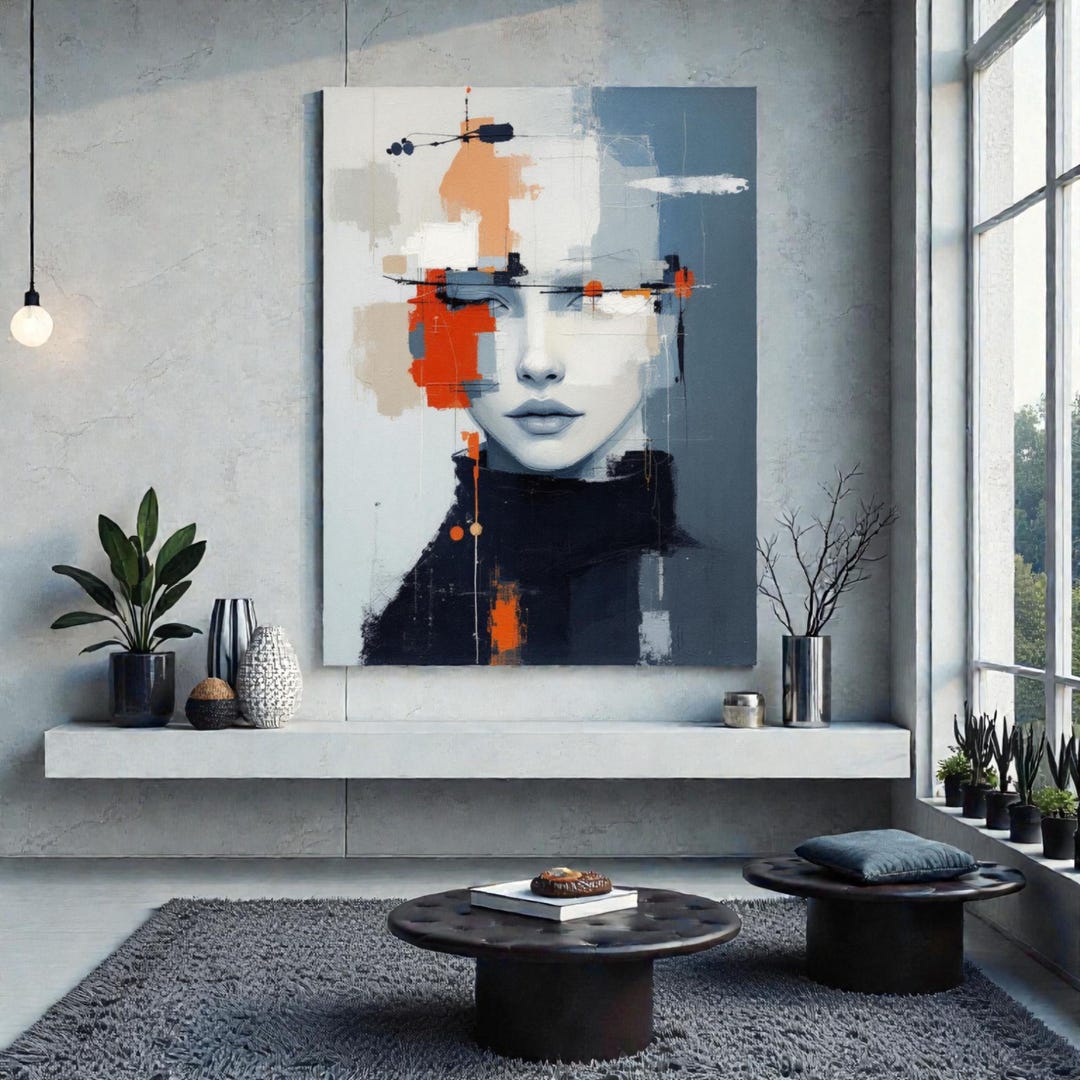 Abstract Portrait Printable – Modern Wall Art Digital Download - Etsy