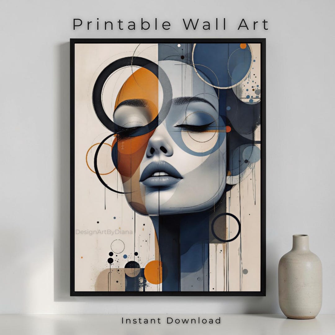 Abstract Woman Print, Modern Printable Decor, Digital Download ...