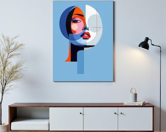 Abstract Woman Portrait – Modern Digital Wall Art Download