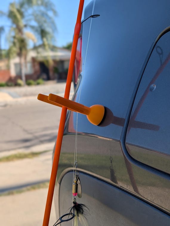 fishing rod holder for vehicle Pole Hikeen with no annoying secondary support near the driver Magnetic Car Fishing Rod Holder