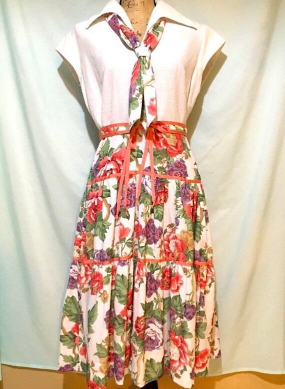 1950s Floral Dress - 50s House Dress, Floral 50s … - image 2