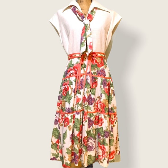 1950s Floral Dress - 50s House Dress, Floral 50s … - image 1