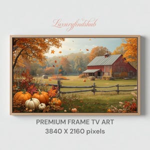 Samsung Frame TV Art | Autumn Oil Painting | Rustic Thanksgiving TV Artwork  (Digital Download)