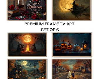 Halloween Frame TV Art Bundle Set of 6 | Spooky Fall Digital Download | Halloween Party