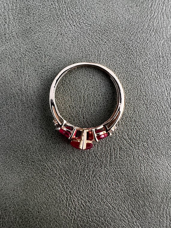 10k Ruby and Diamond Heart Statement Ring | Valen… - image 8