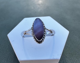 Sterling Silver & Abalone Shell Statement Ring | Size 6